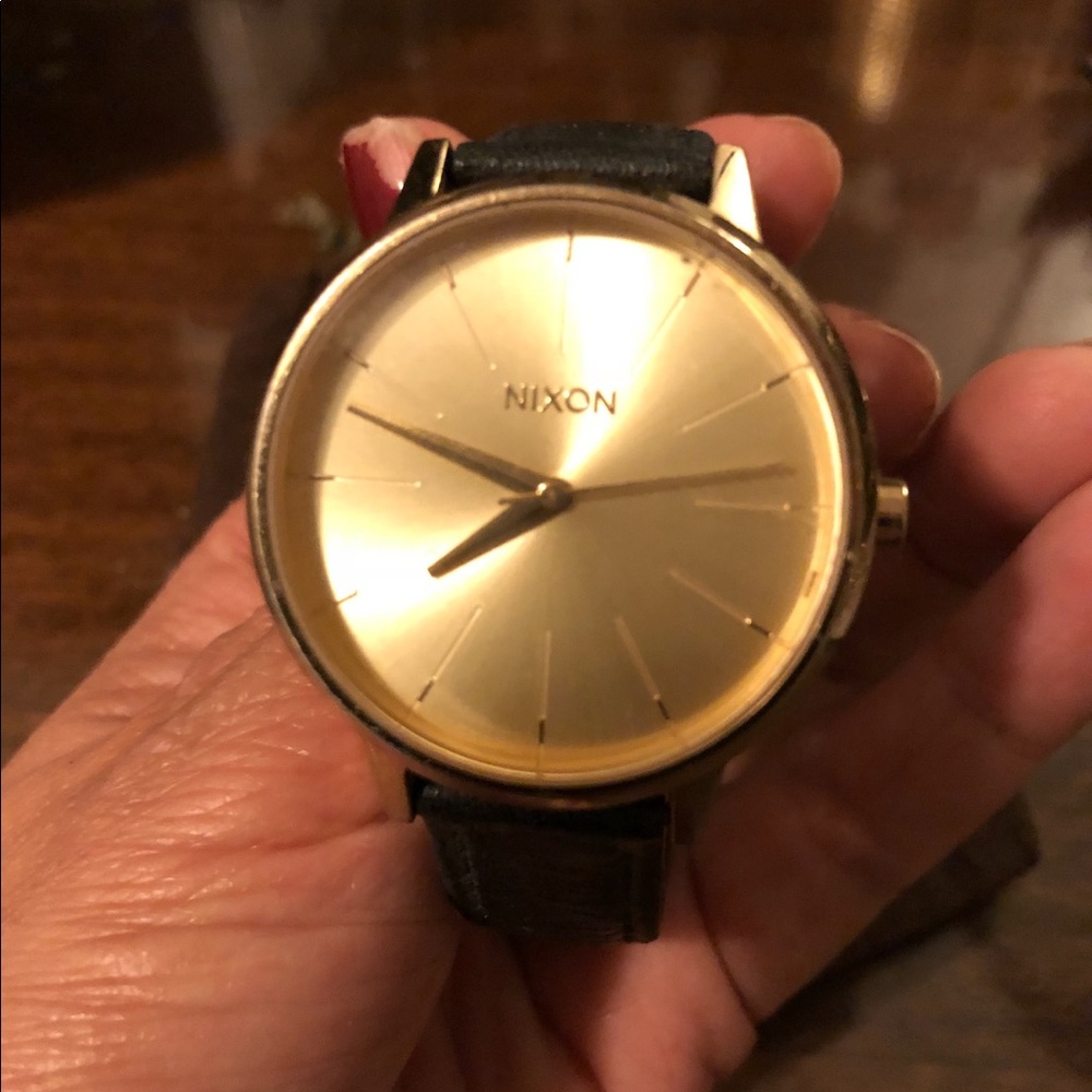 Nixon Black Leather Watch
